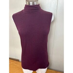 Vince Turtleneck Top Women's Large Sleeveless Purple Casual‎